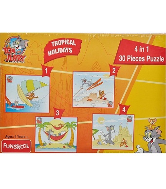 Funskool Tom and Jerry 4-in-1 Puzzle (Tropical Friends/ Holiday)